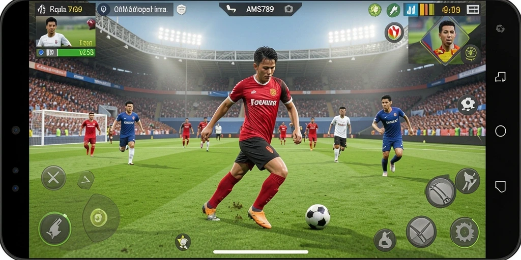 Tampilan gameplay menarik dari AMS789 dalam permainan sepak bola.