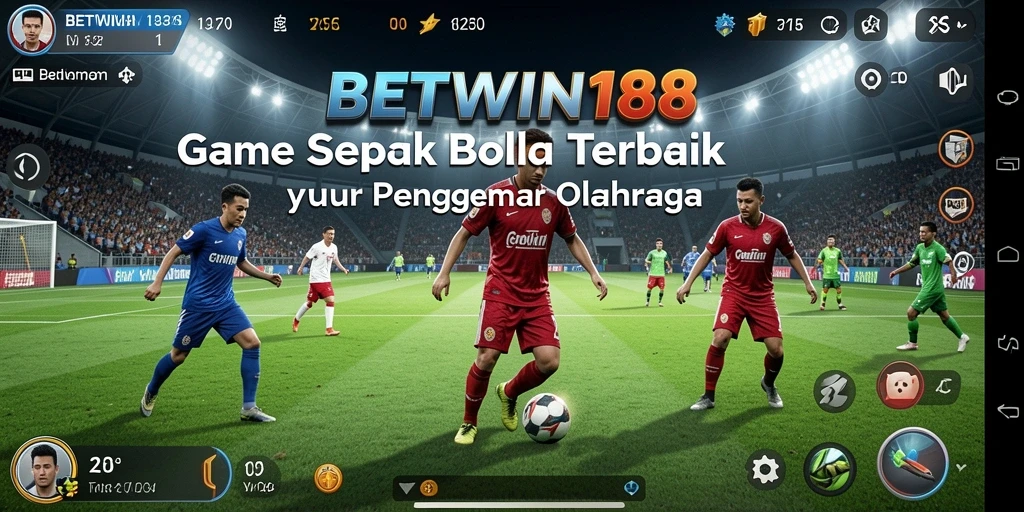 Tangkapan layar gameplay BETWIN188 yang menampilkan aksi sepak bola seru.