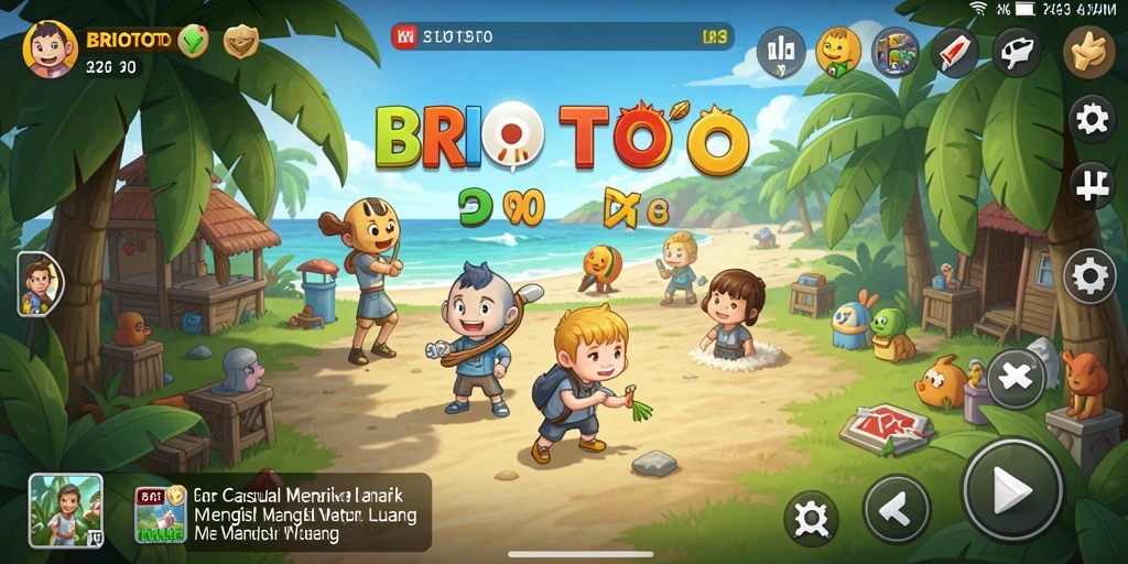Tampilan gameplay BRIOTOTO yang cerah dan penuh warna.