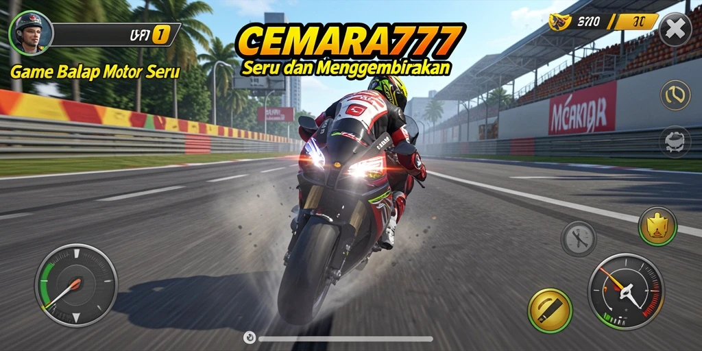 Gameplay seru balap motor CEMARA777 yang mendebarkan.