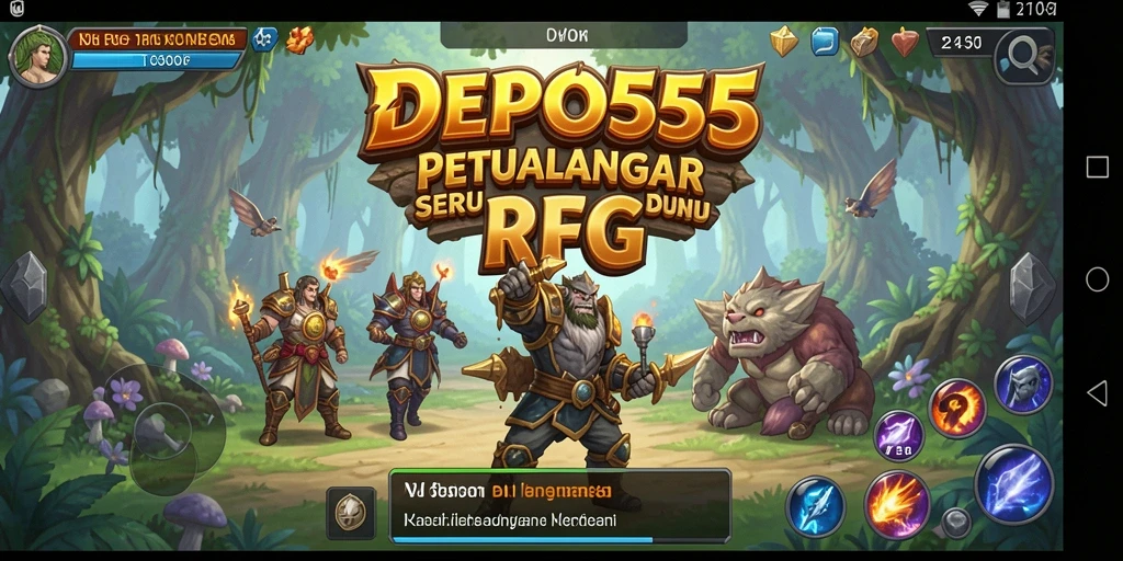 Tampilan mendebarkan dari gameplay RPG di DEPO555.