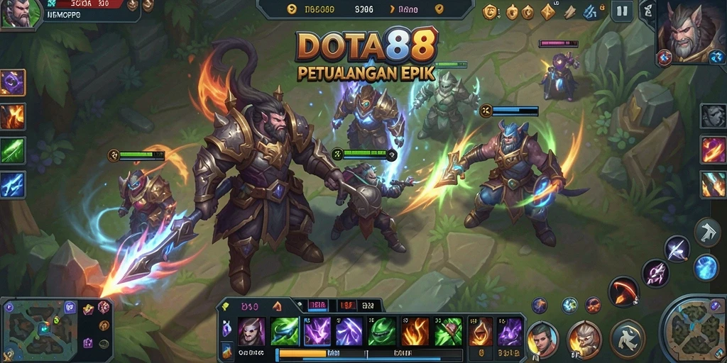 Screenshot gameplay DOTA88 menampilkan aksi seru dan karakter menarik.