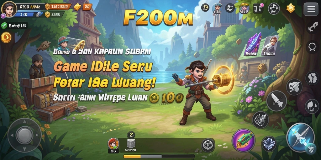 Screenshot menunjukkan gameplay F200M yang menarik dan santai.