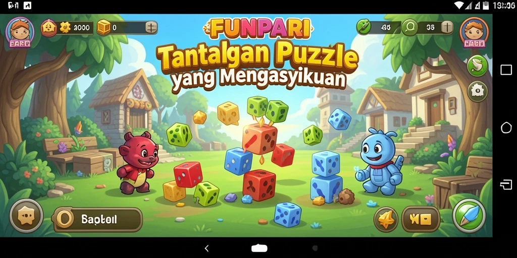 Tampilan gameplay menarik dari FUNPARI dengan teka-teki yang menantang.