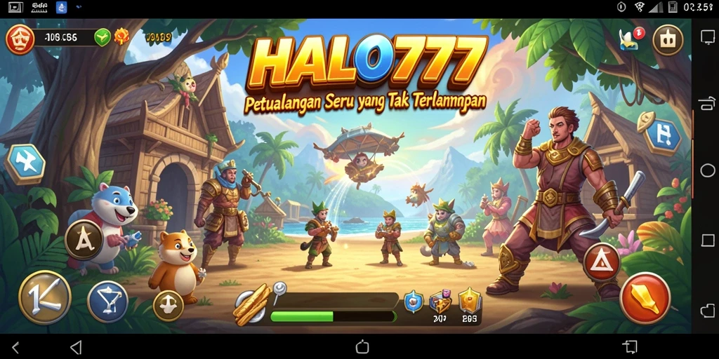 Tangkapan layar utama <strong>HALO777</strong> menunjukkan aksi gameplay yang mendebarkan di dunia petualangan.