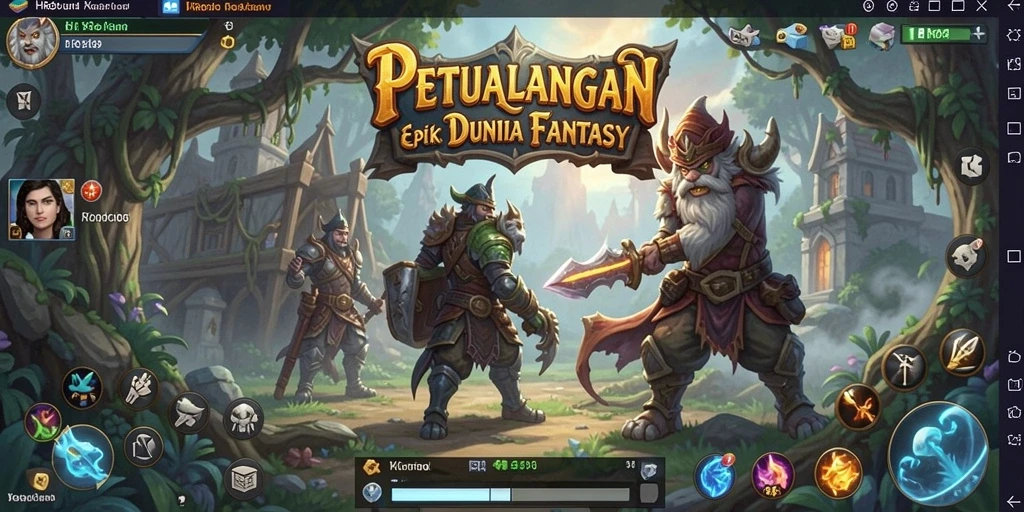 Screenshot menampilkan aksi seru dalam pertarungan RPG yang menegangkan.