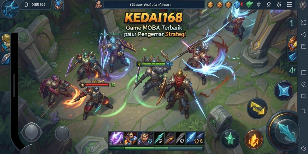 Screenshot gameplay KEDAI168 menampilkan aksi pertarungan tim yang mendebarkan.