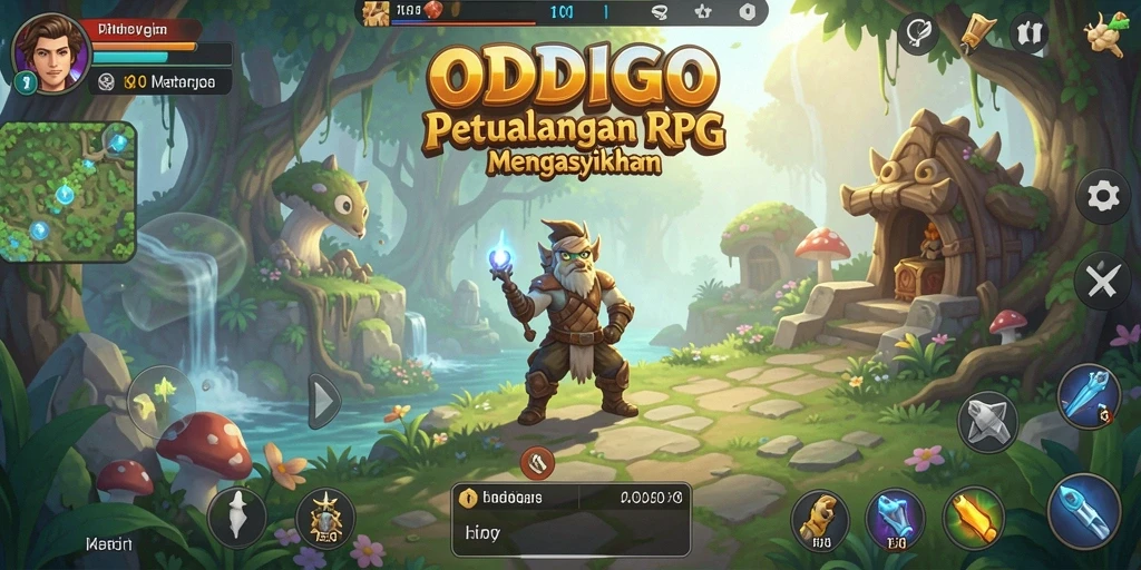 Tangkapan layar ODDIGO menampilkan pertempuran RPG yang seru dan menegangkan.