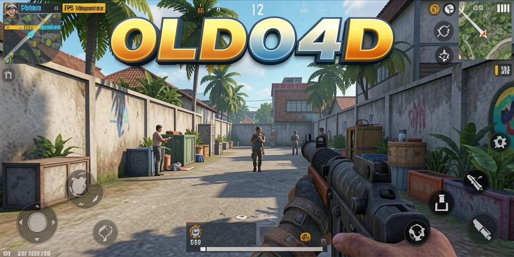 Screenshot OLLO4D menunjukkan aksi tembak-menembak seru di medan perang.