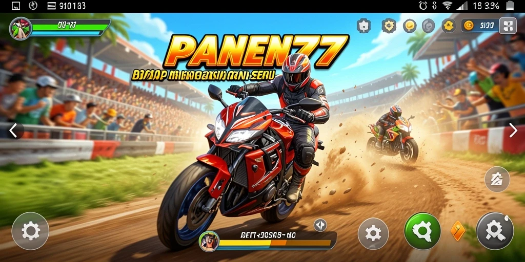 Tampilan aksi balapan seru dalam PANEN77.