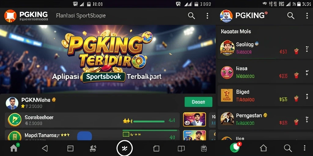 Tampilan gameplay PGKING yang menarik dengan berbagai opsi taruhan olahraga.