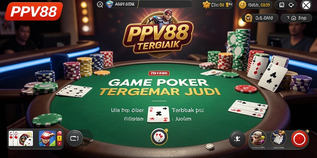 Tampilan gameplay Poker yang mendebarkan di PPV88.