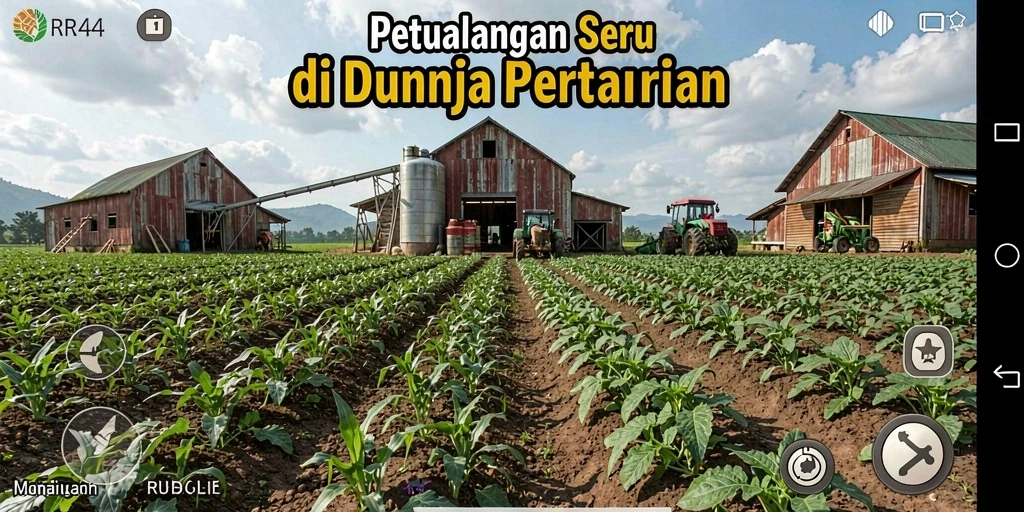 Screenshot gameplay <strong>RR44</strong> menampilkan aktivitas berkebun yang menyenangkan.