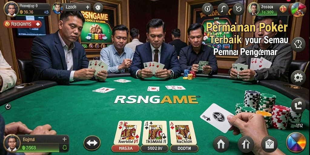 Tampilan gameplay RSNGAME yang seru dan mendebarkan saat bermain poker.