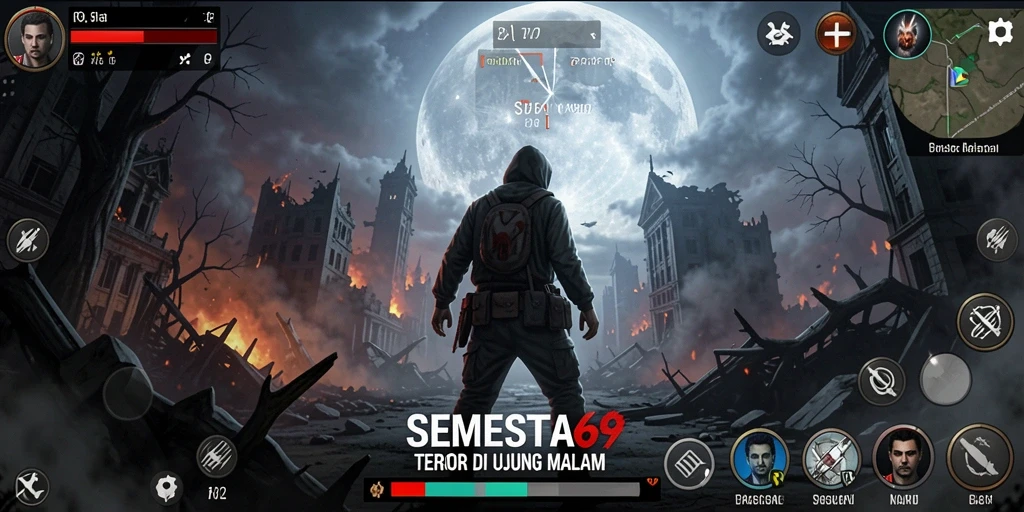 Gameplay menyeramkan di SEMESTA69 dengan suasana menakutkan.