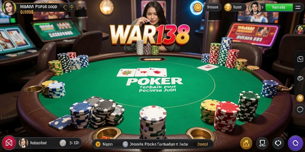 Tampilan gameplay seru dari WAR138 yang menunjukkan aksi Poker mendebarkan.