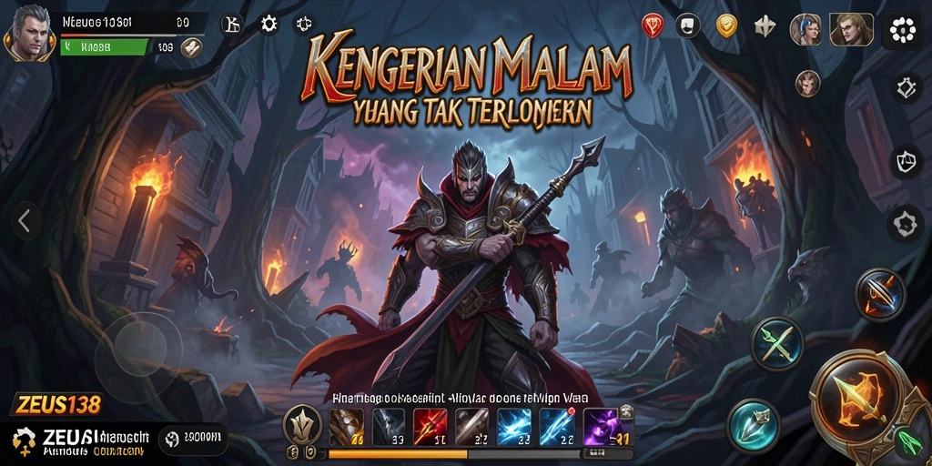 Tampilan utama gameplay ZEUS138 dengan suasana Horror yang mencekam.